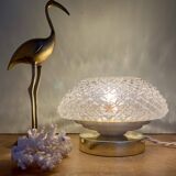 Vintage diamond-point glass globe table lamp
