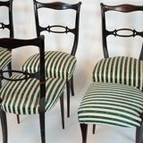 Mid-Century set of six dining chairs attributed to Paolo Buffa. Italy 1950s