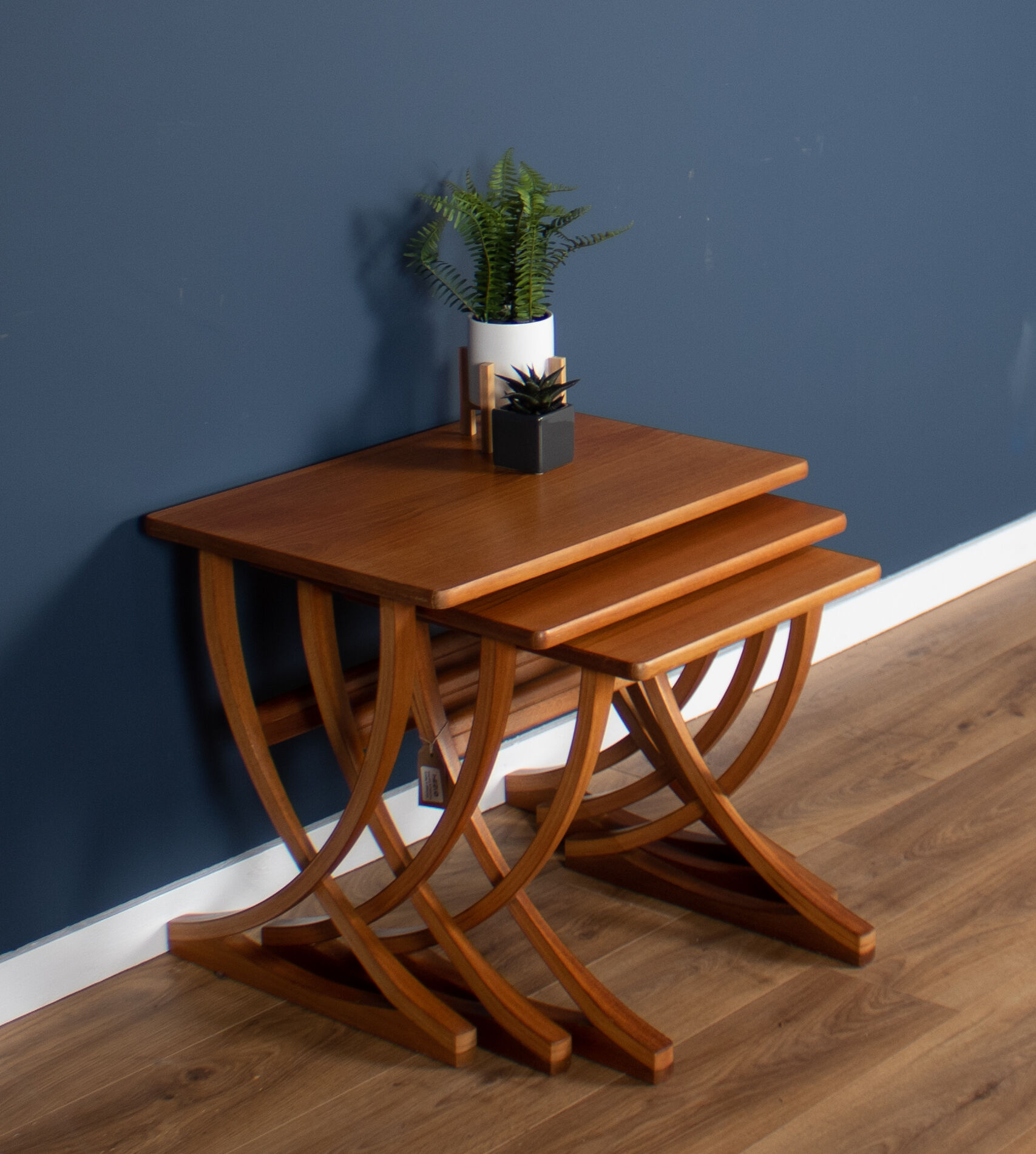 Retro Teak 1960s Nathan Nest Of Three Side Coffee Tables