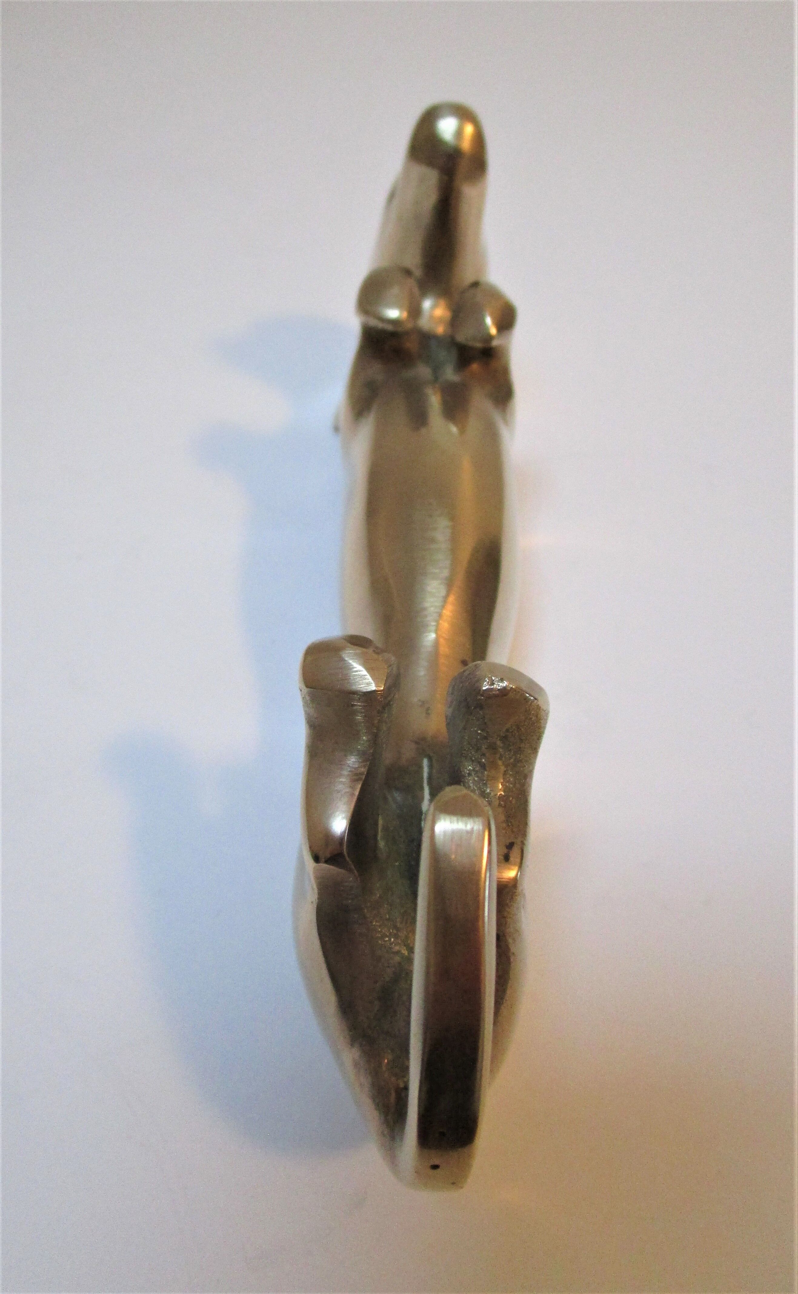 Dachshund solid brass vintage zoomorphic paperweight 60s-70s