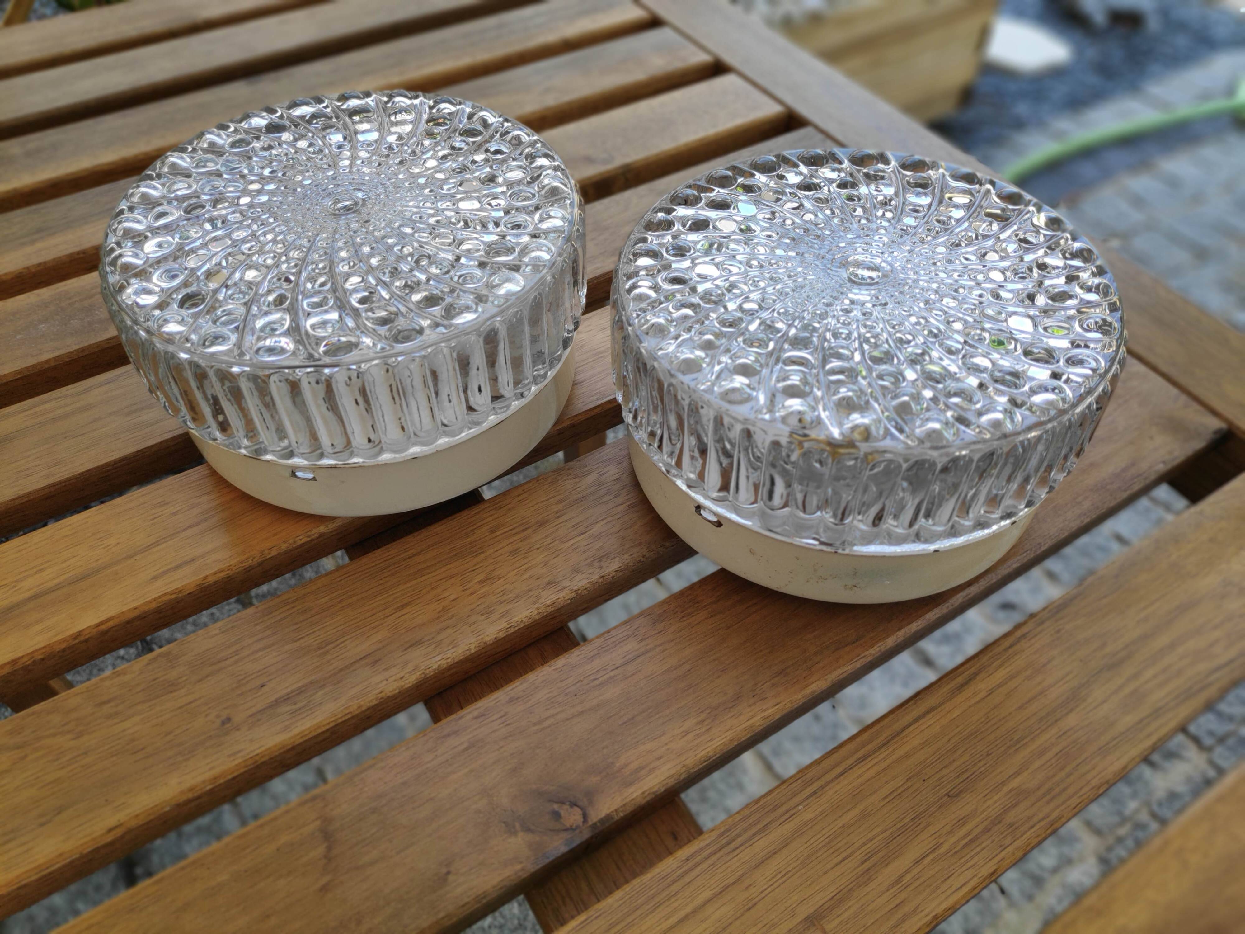 Set of 2 ceiling lights with a small bubble effect (L-0231)
