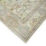 Handmade distressed oriental beige rug 202 cm x 296 cm