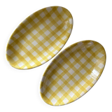 Pair of earthenware serving dishes from Salins pottery