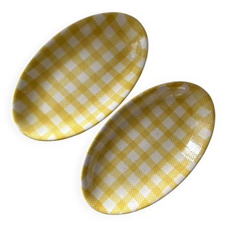 Pair of earthenware serving dishes from Salins pottery