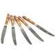 Set of knives, mid-century modern, brown bakelite, Sweden, 1950s