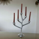 Bougeoir moderniste forme libre en fonte d'aluminium années 70