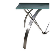 Belgo Chrom dining table, glass top