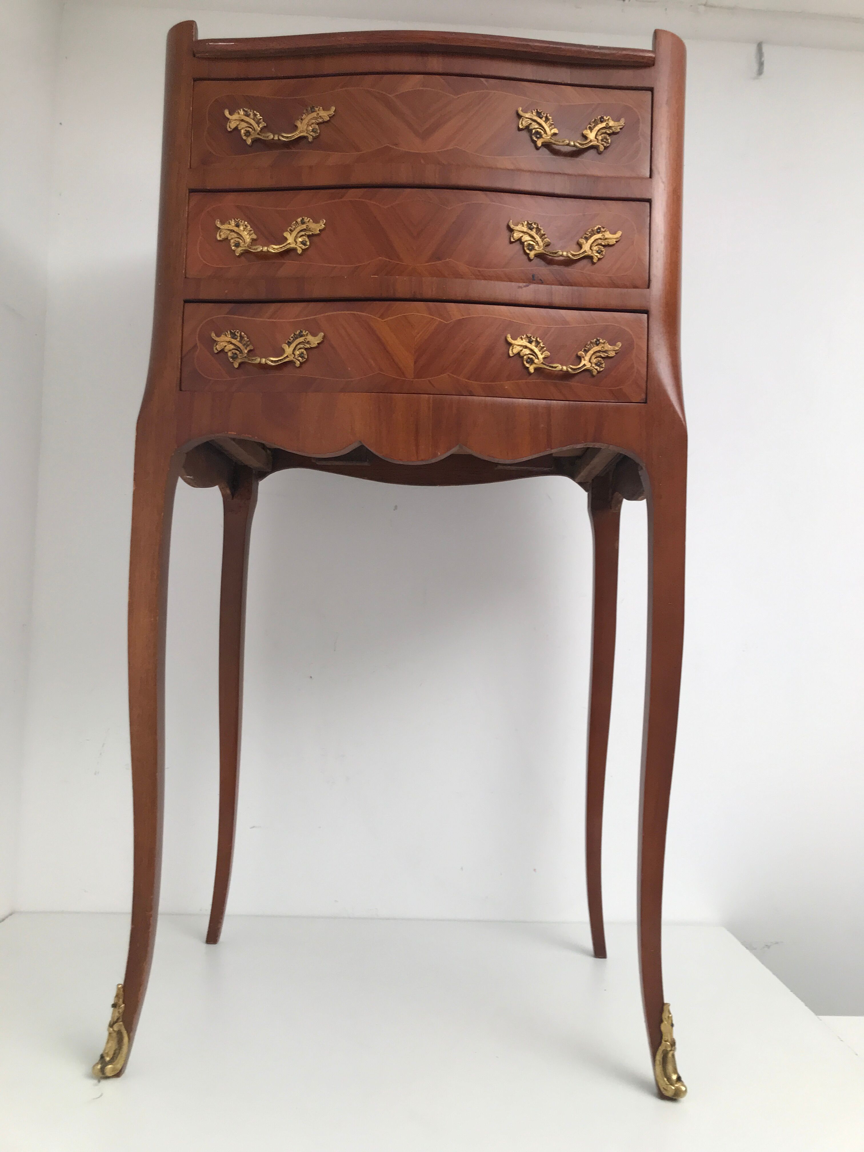 vintage louis XV style rose wooden table