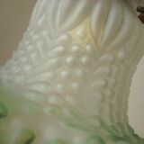 Bronze wall lamp with green tulip