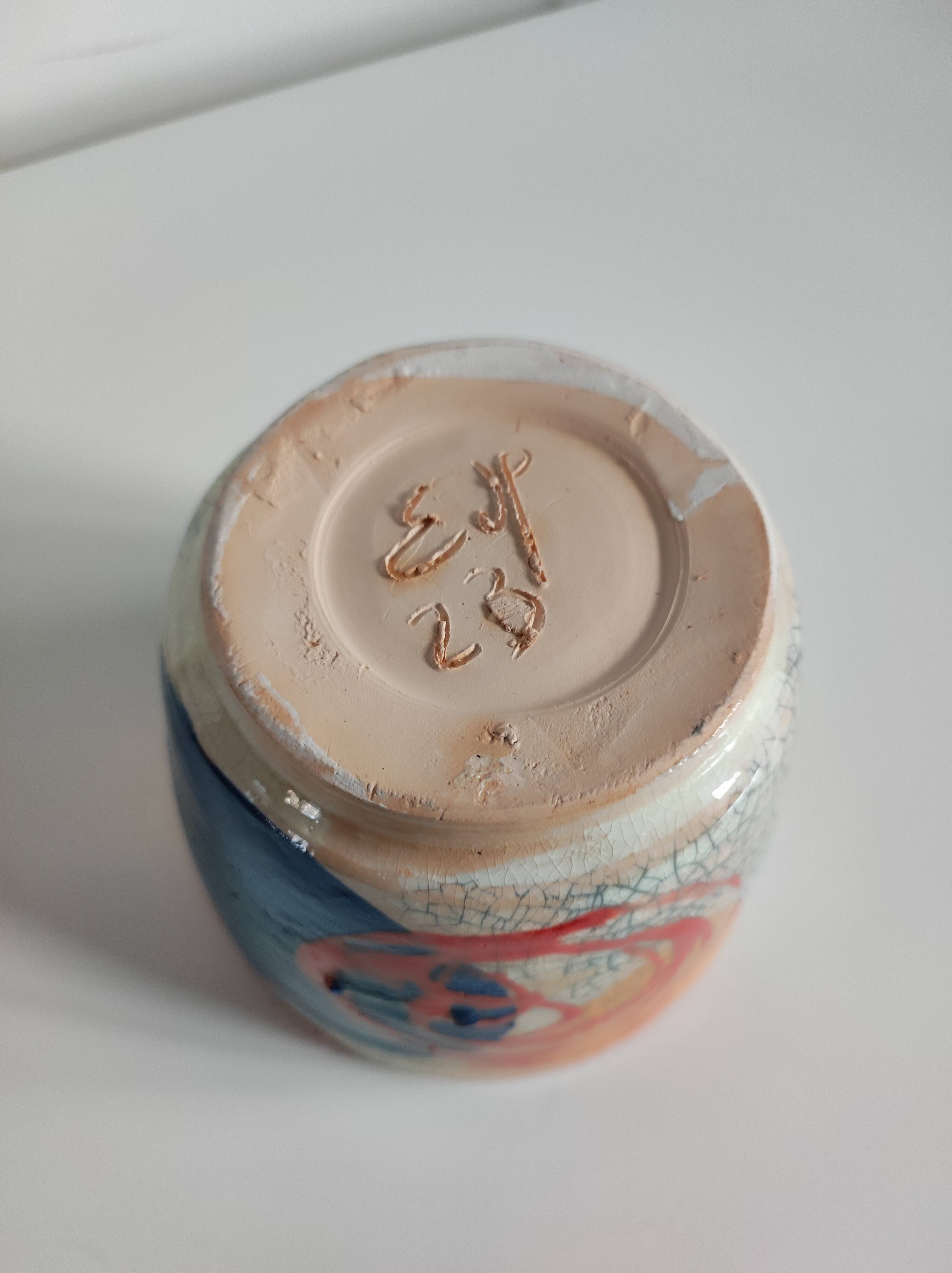 Contemporary ceramic bowl signed