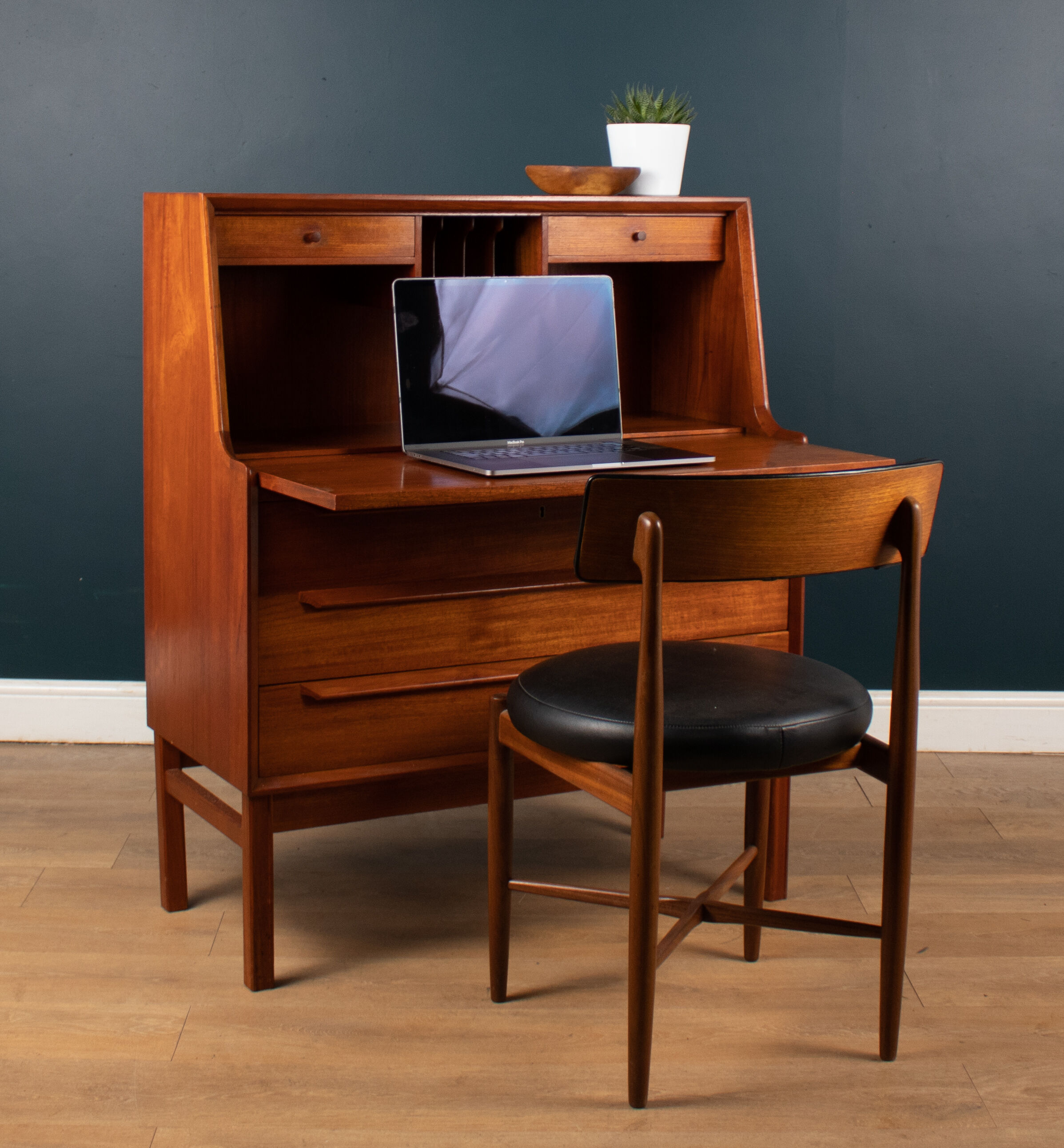 Restored 1960s Retro Danish Bureau Desk Mid Century