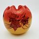 Orange glass paste vase from the 1930s signed DS