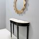 Midcentury Walnut and Carrara Marble Console Table Ascribable to Paolo Buffa