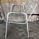 Ancien fauteuil emu rio metal blanc vintage