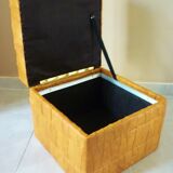 Stool, leather storage chest, 60