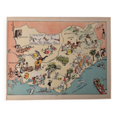 Vintage poster, illustrated map of Provence, 1939 - JP Pinchon