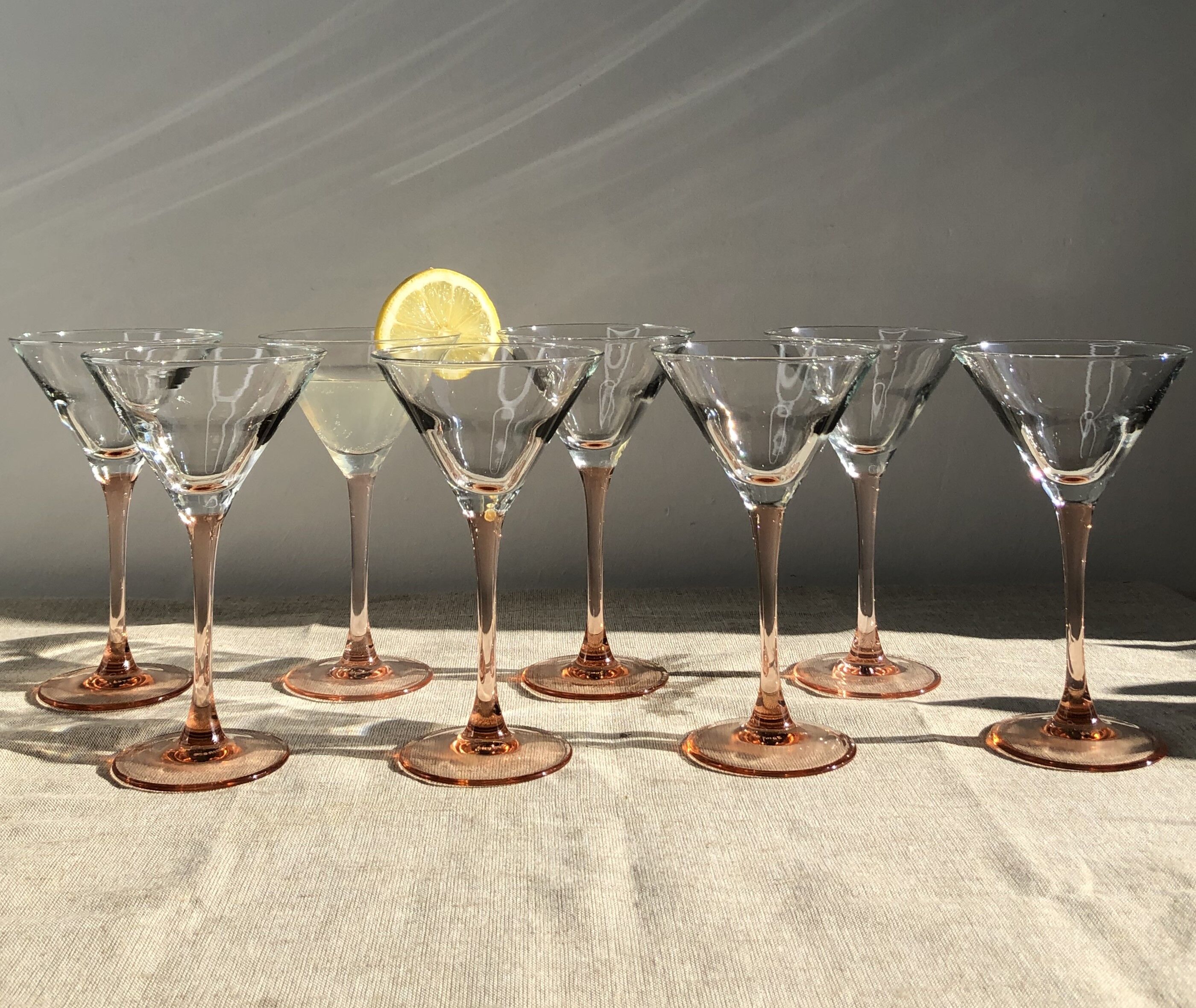 Set of 8  Luminarc Rosaline cocktail glasses