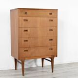 Midcentury Chest of Drawers / Tall Boy in Teak by Nathan. Vintage Modern /