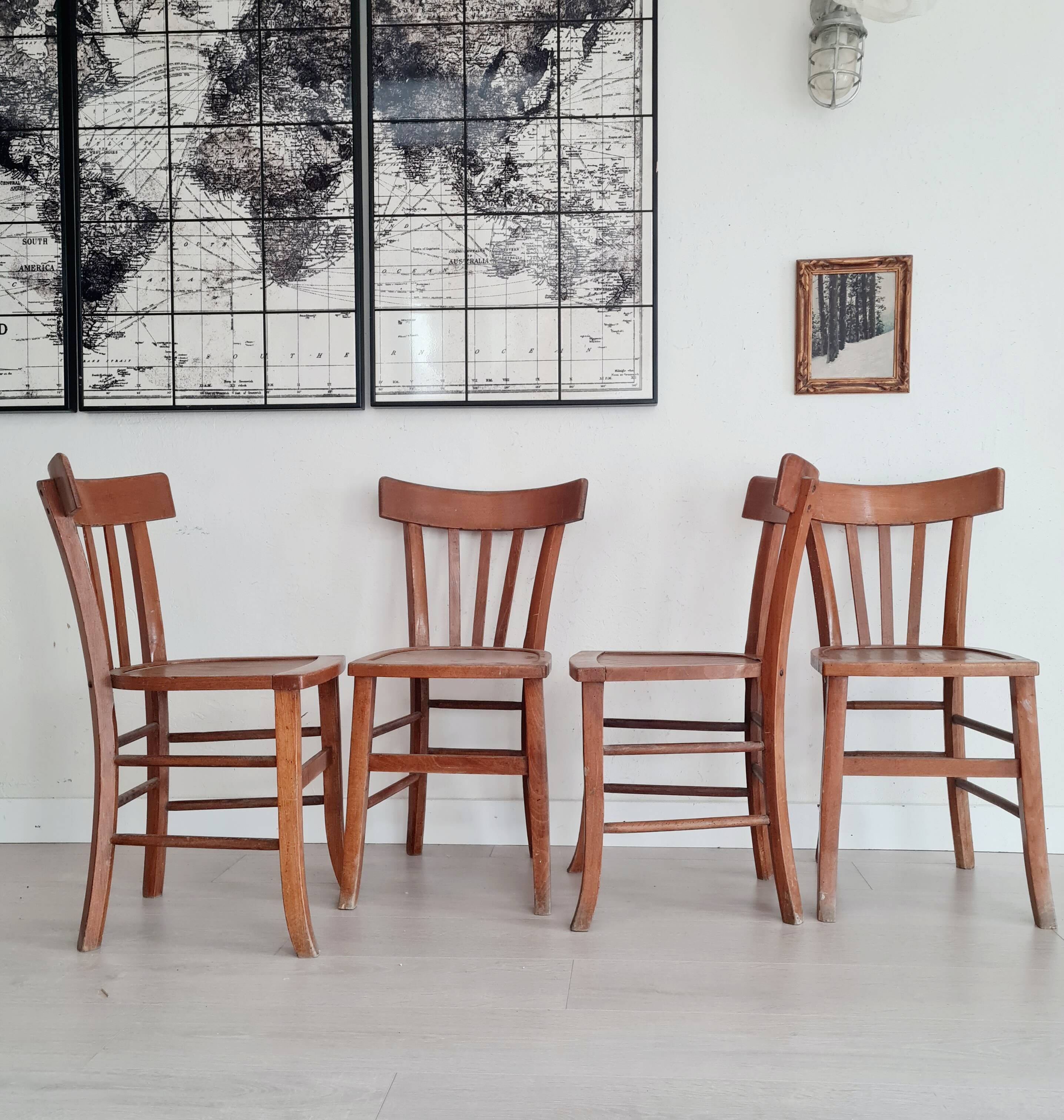 4 bistro chairs, 1940s