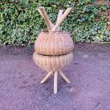 Pair of vintage wicker stools