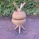 Pair of vintage wicker stools