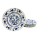 6 Dessert Plates, J & G Meakin Classic White Blue Nordic.