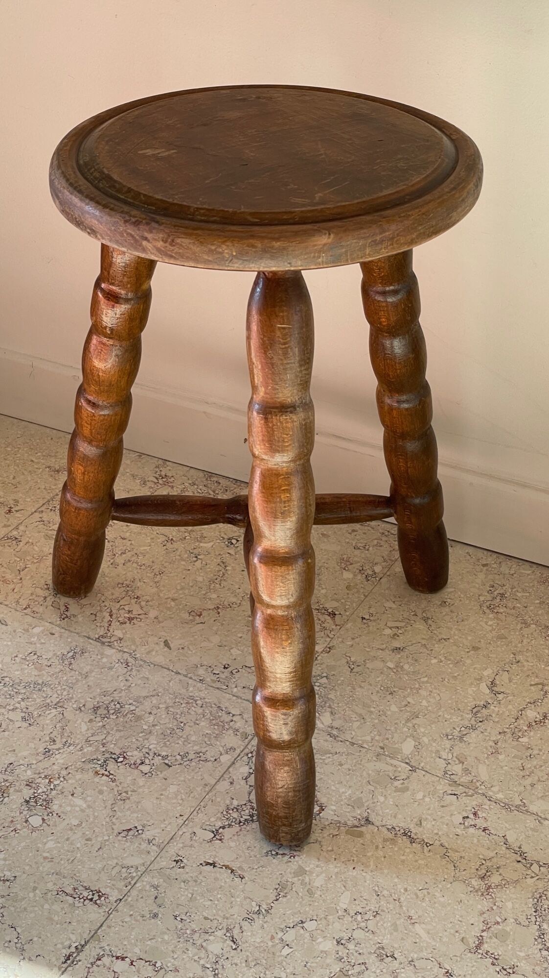 Wooden stool tripod vintage