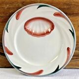 Set of 6 old Digoin Sarreguemines asparagus slushie plates