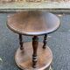 Small round vintage shelf in solid oak, circa 1900