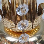 Vintage table lamp Massive Belgium, brass and Murano beads.