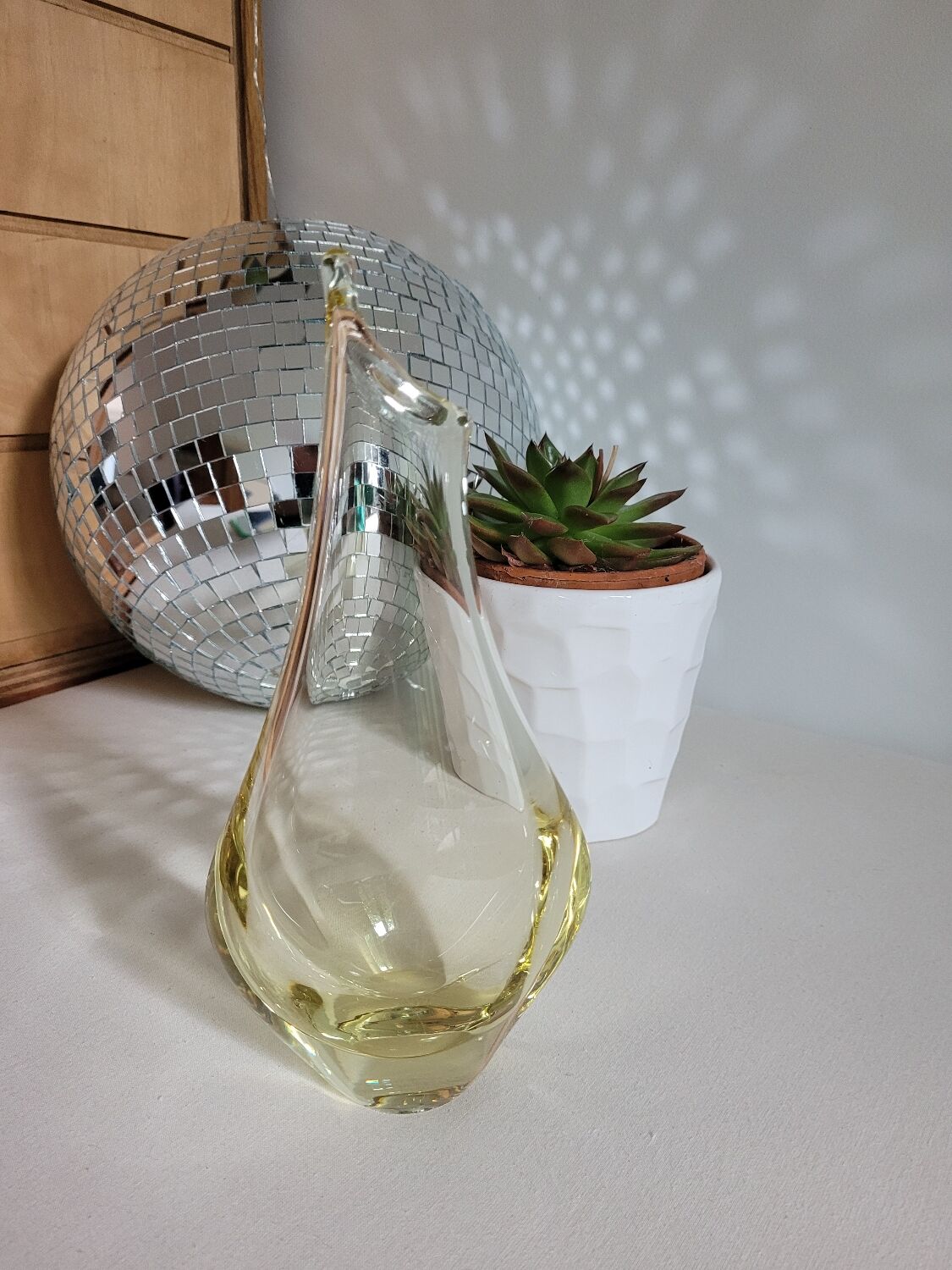 Citrine yellow crystal vase