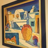 Painting "Greek Island of Mykonos" by Ghislaine Caprin