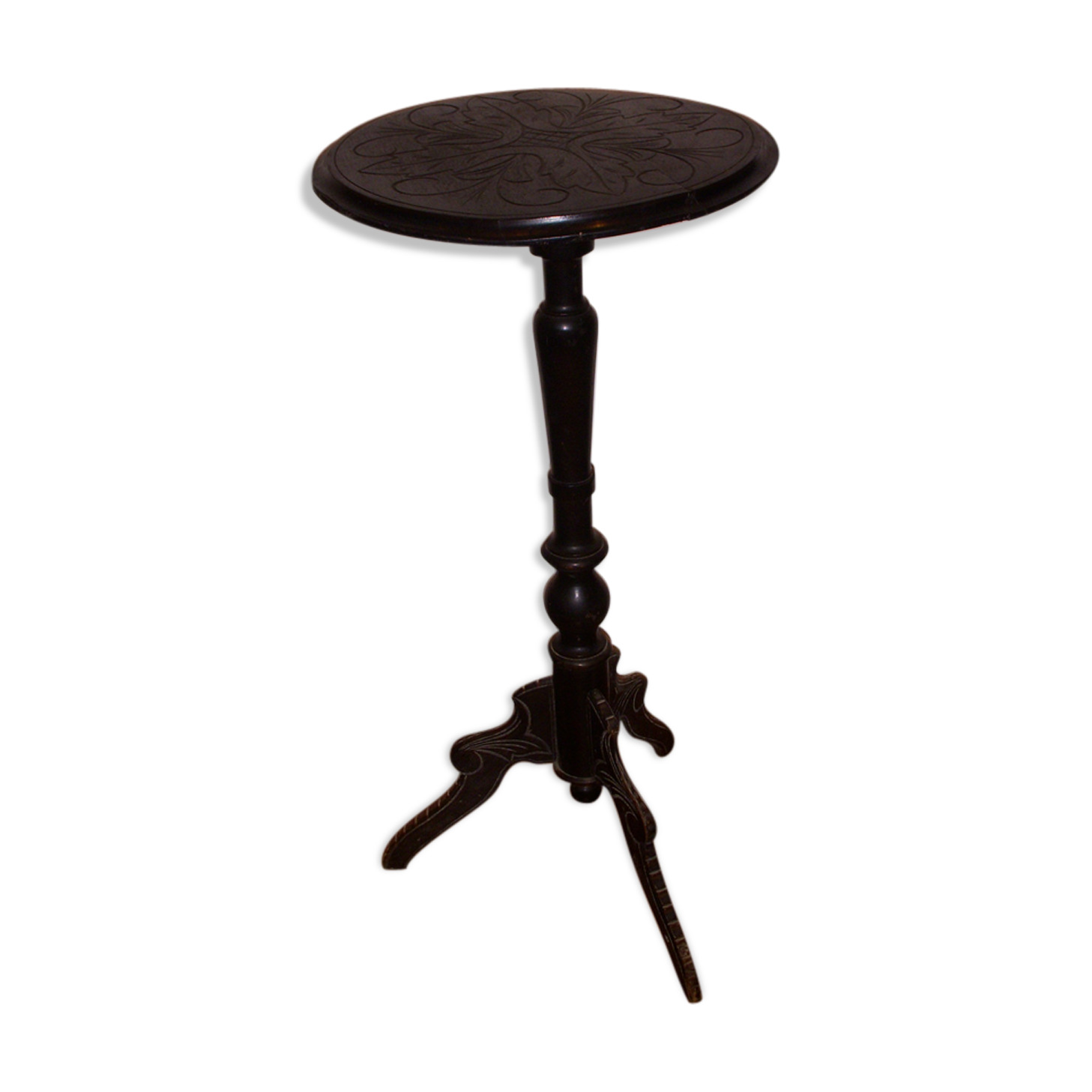 Console tripode Napoleon III bois noirci