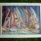 Huile sur toile Régate 71x56 par M. Vanbelle