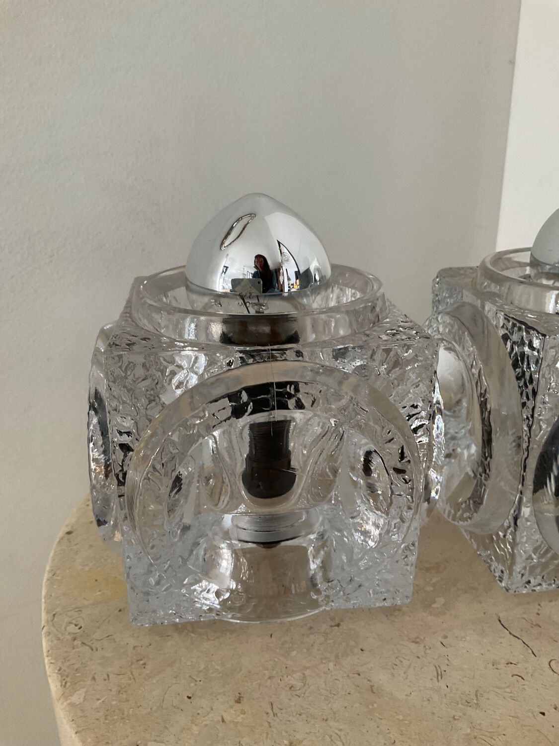 Pair of Ice Cube lamps by Peill & Putzler 70s