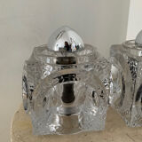Pair of Ice Cube lamps by Peill & Putzler 70s