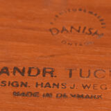 Table basse chromée Hans J Wegner teck restauré & palissandre  Andreas Tuck