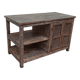 Antique wooden and metal accent furniture with mesh doors