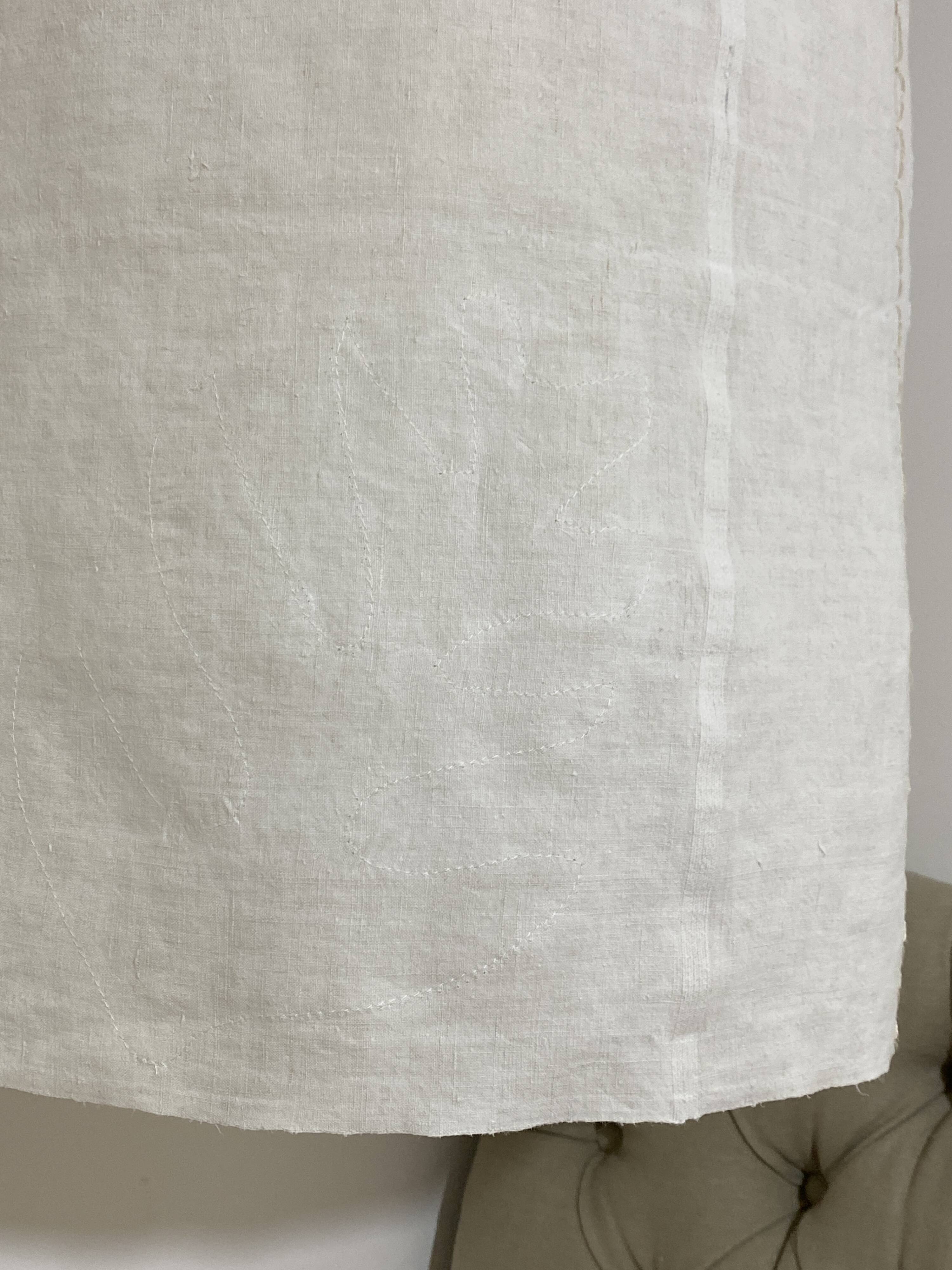 Old linen lampshade with monogram and fern by Henri Matisse