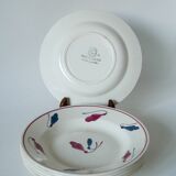 set of 6 Givors soup plates model Perce-Neige 1950