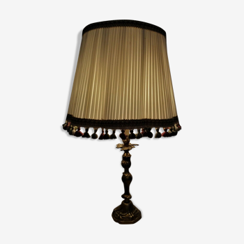 Golden bronze foot lampshade pleated day