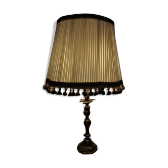 Golden bronze foot lampshade pleated day