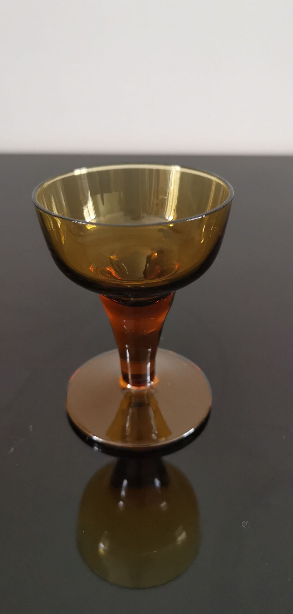 Set of 6 old liquor glasses on mismatched feet