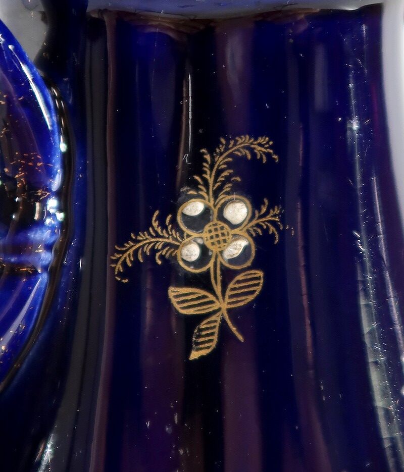 Midnight blue earthenware vase, "fives lille" - early twentieth century