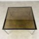 Square coffee table in chrome and smoked glass from the 1970s.