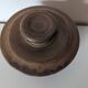 brown stoneware water butter dish