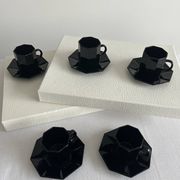 Vintage ESSO coffee set – 1970s – black ceramic