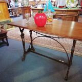 Table de bistrot dessus bois pieds fonte