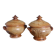 Soup bowls covered signed by Jean-Pierre Prud’homme in Puisaye stoneware.