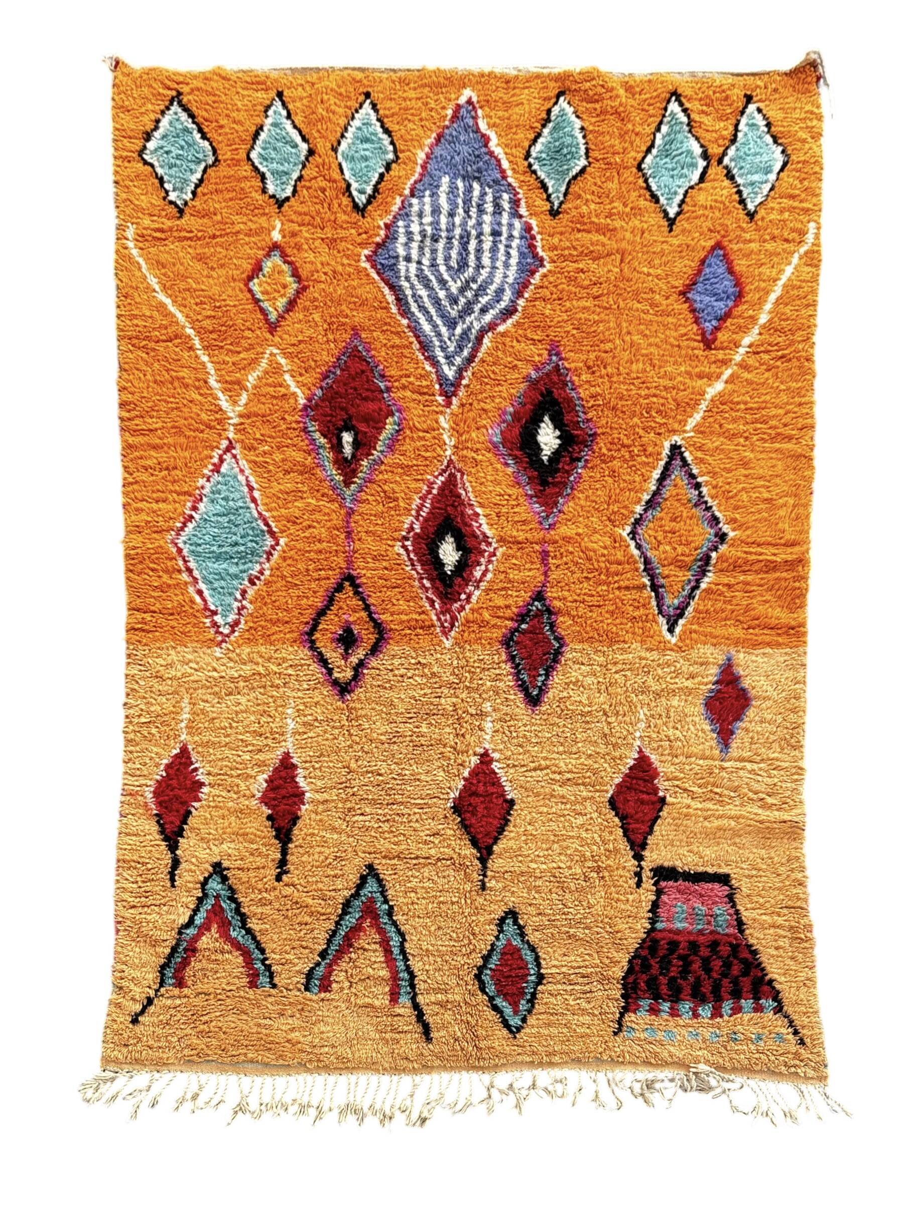 Moroccan Orange Boujad rug in wool